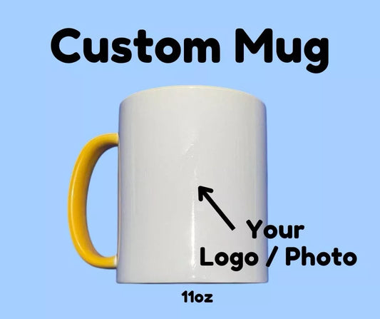 Personalised Mug Yellow Handle & Rim