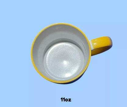 Personalised Mug Yellow Handle & Rim