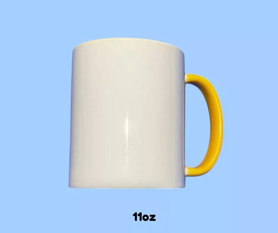 Personalised Mug Yellow Handle & Rim