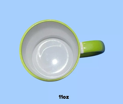 Personalised Mug Light Green Handle & Rim