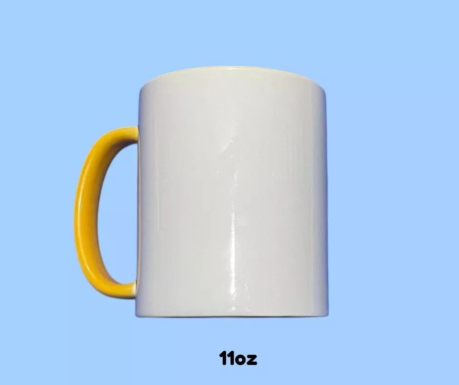 Personalised Mug Yellow Handle & Rim