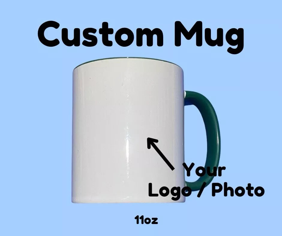 Personalised Mug Dark Green Handle & Rim