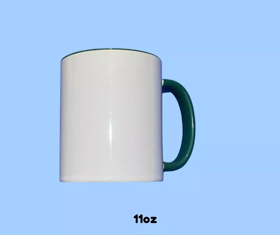 Personalised Mug Dark Green Handle & Rim