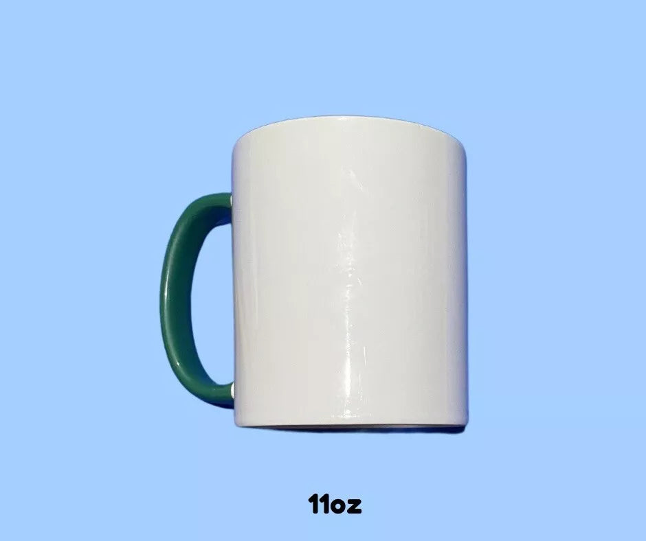 Personalised Mug Dark Green Handle & Rim