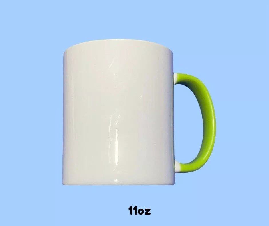 Personalised Mug Light Green Handle & Rim & Inside