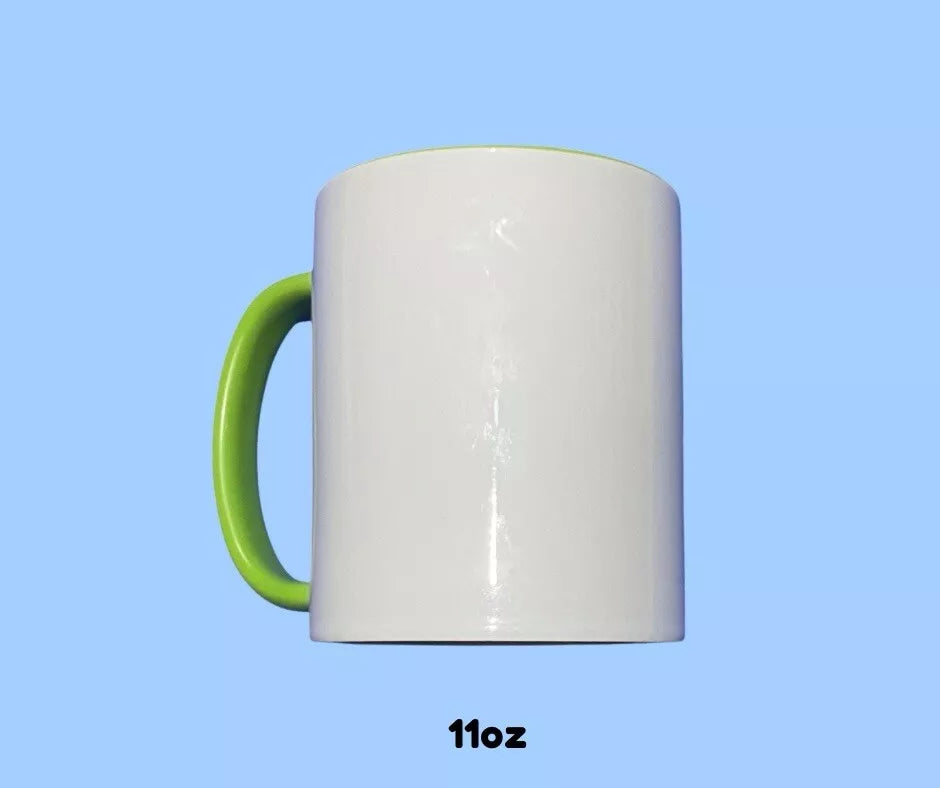 Personalised Mug Light Green Handle & Rim & Inside